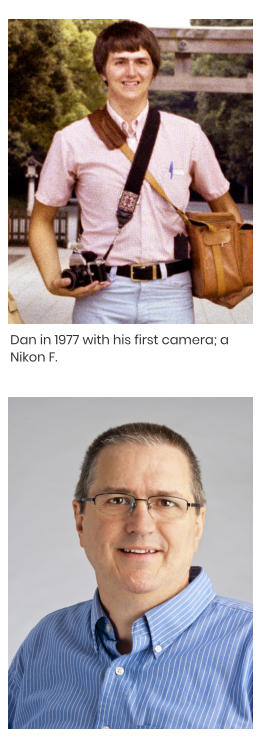 Dan in 1977 with his first camera; a Nikon F.