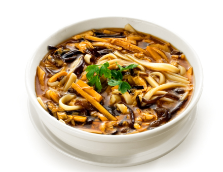 Chinese Mushroom Noodle Soup Food Photography