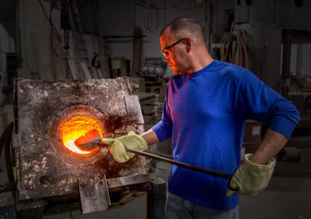 Molten Copper Foundry Worker